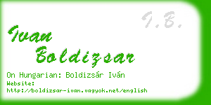 ivan boldizsar business card